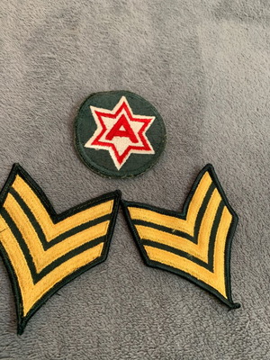 US Army ραφτά διακριτικά στολής Β΄ Παγκοσμίου Πολέμου για 6η Μεραρχία Πεζικού, σετ 3