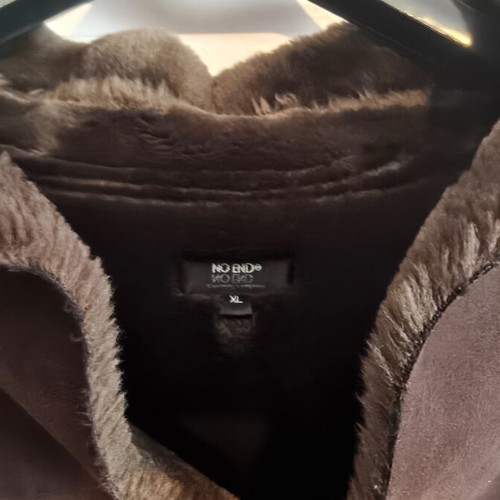 Shearling men's winter coat XL like new, dark brown