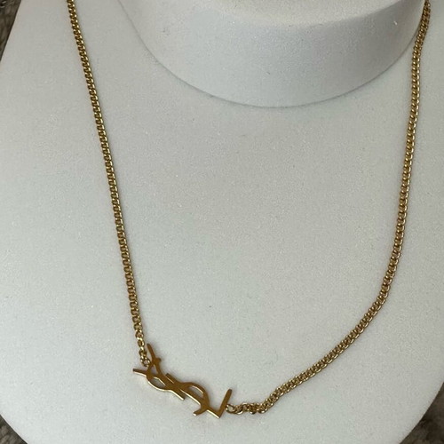 YSL necklace gold plated 18K new stainless steel