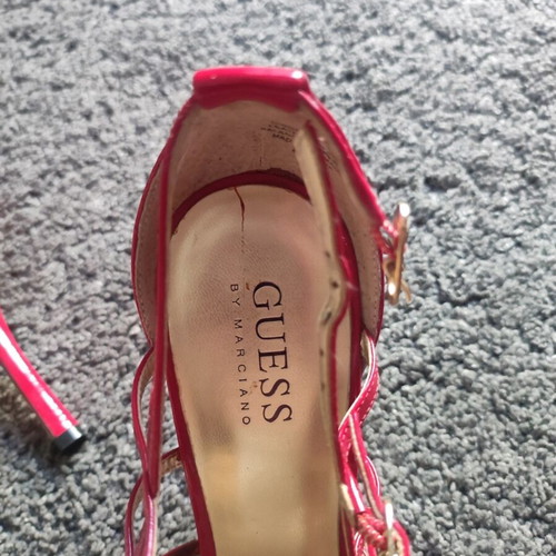 Guess red sandals used, size 38, heels