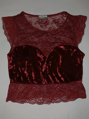 Velvet blouse Intimissimi S like new, red