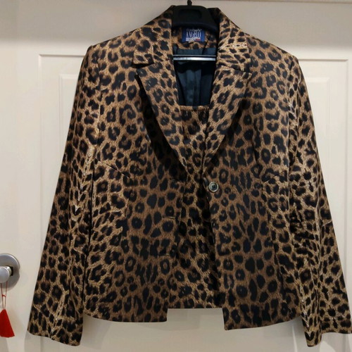Leopard suit used, jacket and skirt size M