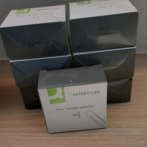 Paperclips new, pack of 9 boxes 50mm and 7 boxes 77mm