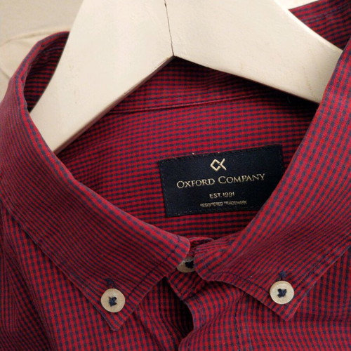 Oxford Company men's shirt NXL fine check, like new, black and red