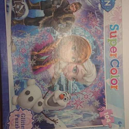 Frozen puzzle 104 pieces used with Snow White storybook gift