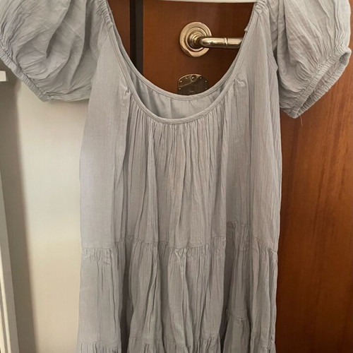 Bershka dress like new, size S, grey ciel with open back
