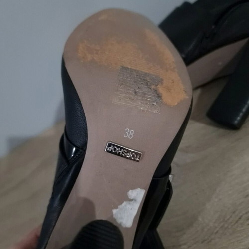 River Island black leather boots like new, size 38