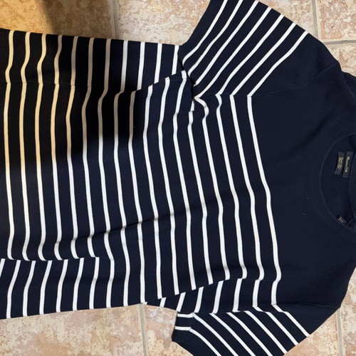 Massimo Dutti blouse size Large like new, white and blue