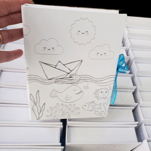 Color Book Bomboniere made to order with drawing pad and colored pencils