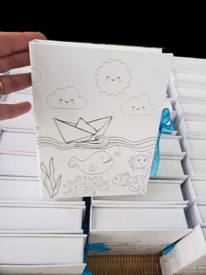 Color Book Bomboniere made to order with drawing pad and colored pencils