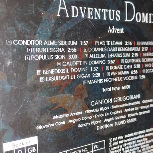 Adventus Domini Canto Gregoriano CD like new, classical