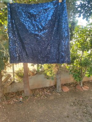 Φούστα μπλε μίνι με παγιέτες σαν καινούργιο small