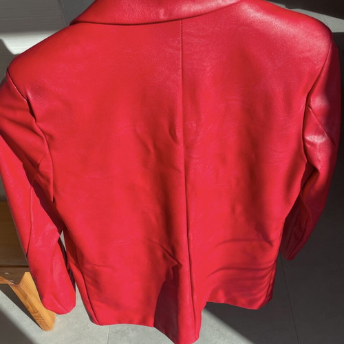 Red leather jacket L like new