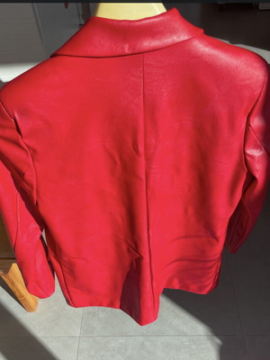 Red leather jacket L like new