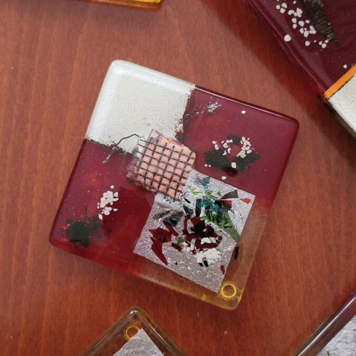 Decorative coasters with fusing glass like new