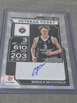 Miikka Muurinen Autograph Veteran Ticket Euroleague Contenders like new