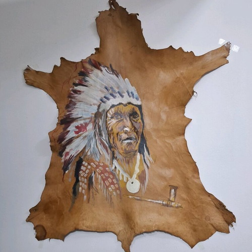 Decorative Handmade Leather Wall Art Like New