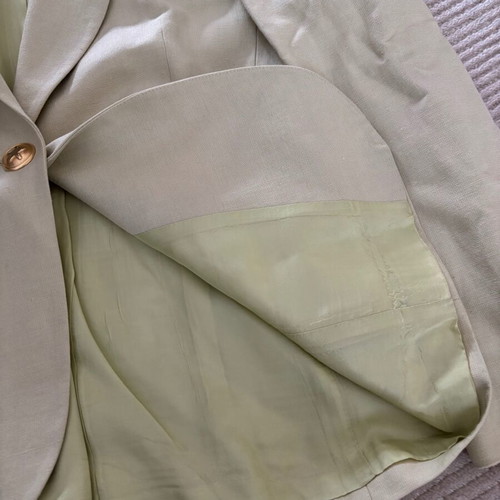 LAURÉL vintage 80s summer linen blazer used, green