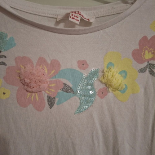 Dpam dress with tulle and flowers for 8 years old, like new