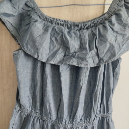 Vero Moda jumpsuit size large with off-shoulder 3/4 sleeves, like new, blue