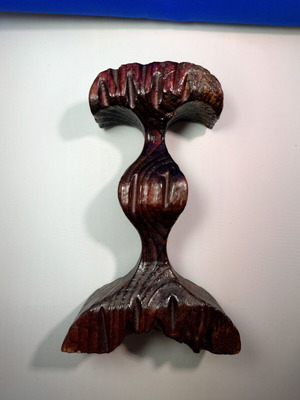 Vintage wooden carved candle holder used rare antique