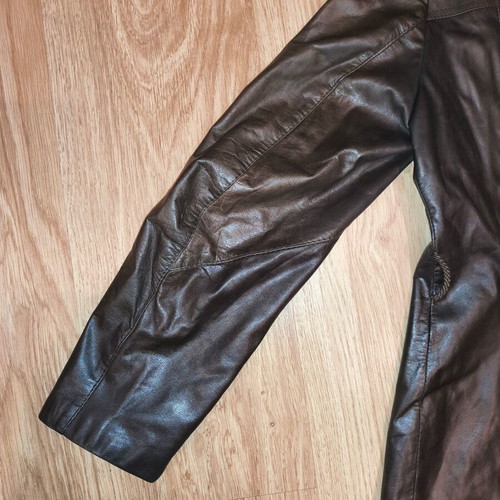Fredrikson Jyväskylä Vintage Genuine Leather Jacket Dark Brown EU 36 like new