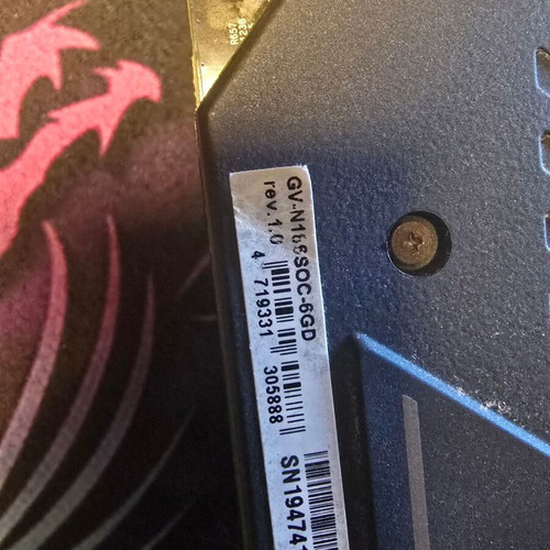 Nvidia GTX 1660 SUPER 6GB Gigabyte graphics card like new