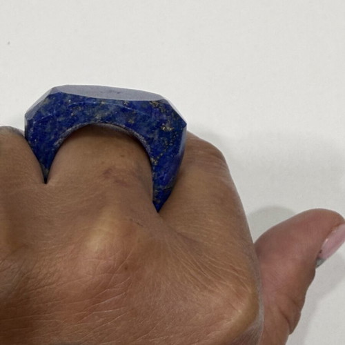 Lapis Lazuli Ring new, solid natural stone, size 60