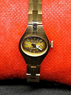 Inora de Luxe women's watch new, gold plated vintage mechanical