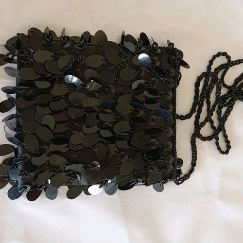 Beaded bag used, black crossbody