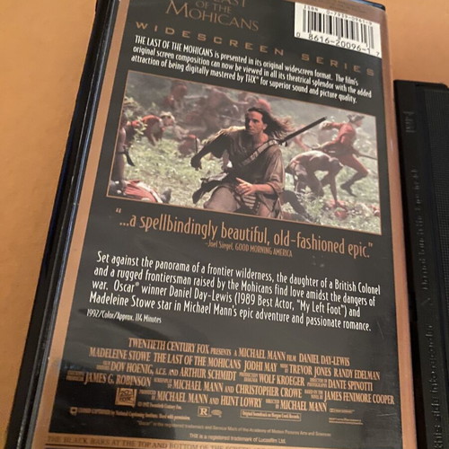 The Last of the Mohicans VHS tape like new, Widescreen NTSC