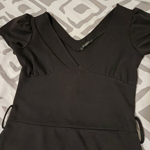 Black tight dress short sleeve with neckline like new