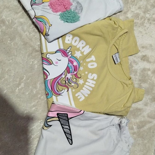 Girls' blouses used, 2 long-sleeve and 1 short-sleeve 128-134 cm