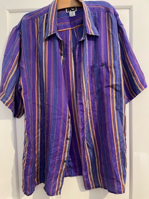 JAB Vintage 80s striped silk shirt short sleeve, like new
