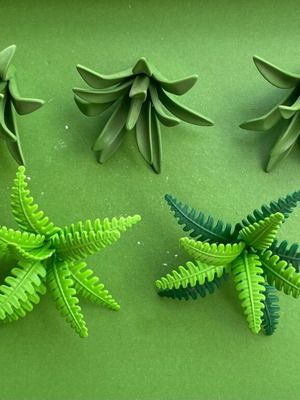 Playmobil ferns succulent bushes like new