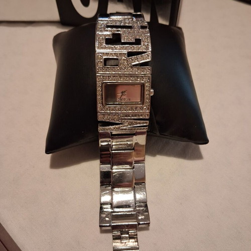 Morgan women's watch with rhinestones like new, silver