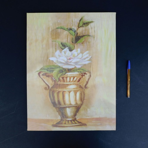 Print Vase with Flowers on Canvas like new, 35 x 46 cm