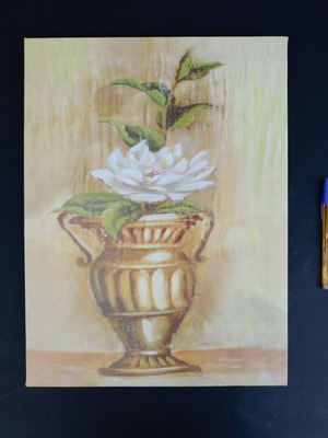 Print Vase with Flowers on Canvas like new, 35 x 46 cm