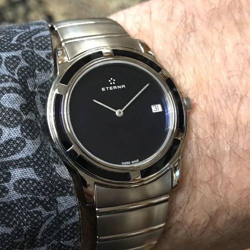 Eterna watch new unisex with blue-black dial and sapphire crystal