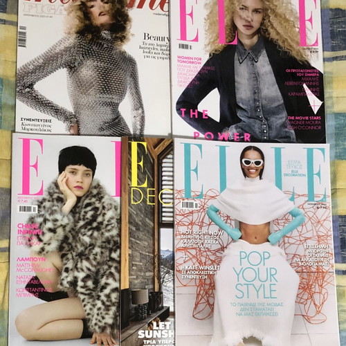 Magazines pack of 5 used Elle, Madame Figaro, Elle Decoration