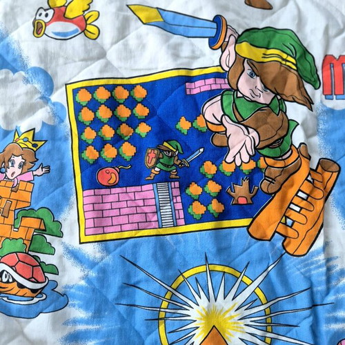 Nintendo Super Mario The Legend of Zelda 1988 υπερδιπλό χοντρό σεντόνι
