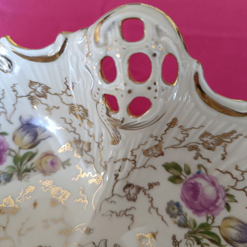 Vintage Rosenthal ivoire porcelain plate fondant dish with handmade floral design like new