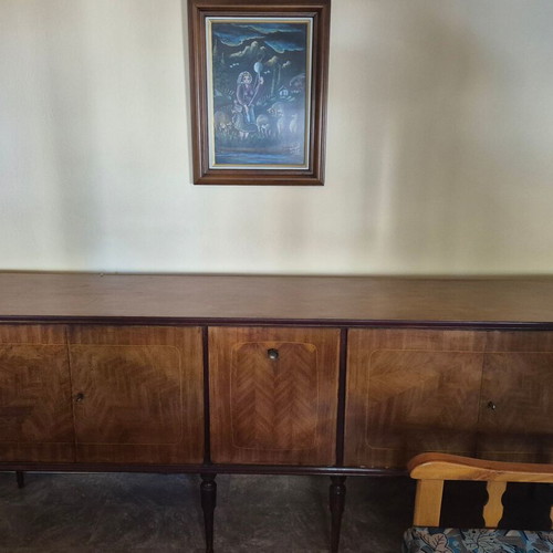Walnut buffet sideboard vintage 1950s