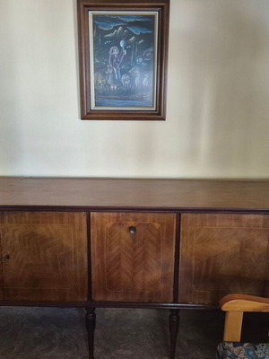 Walnut buffet sideboard vintage 1950s
