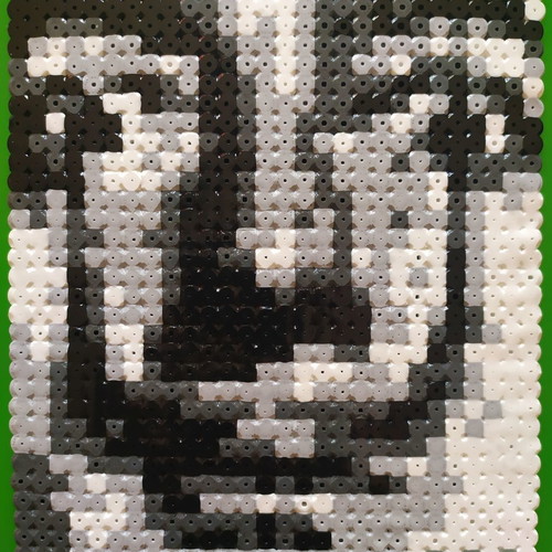 Handmade decorative Salvador Dali portrait black and white