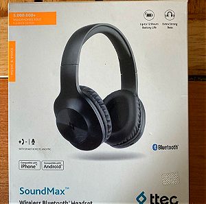 TTEC SOUNDMAX- Ασύρματα Ακουστικά Κεφαλής - BLUETOOTH Μαύρα Με μικρόφωνο ΣΦΡΑΓΙΣΜΕΝΗ ΣΥΣΚΕΥΑΣΙΑ!!