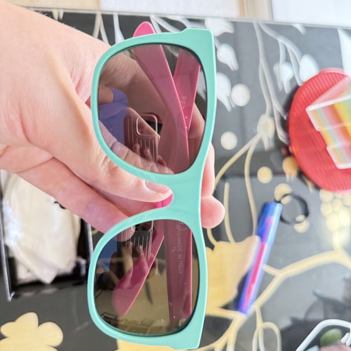 Retrosuperfuture sunglasses new, pink and turquoise with case and cloth