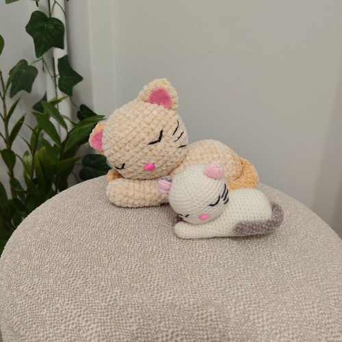 Amigurumi cat set mom and child handmade, new