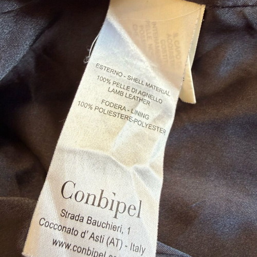 Conbipel leather jacket like new, black and gray