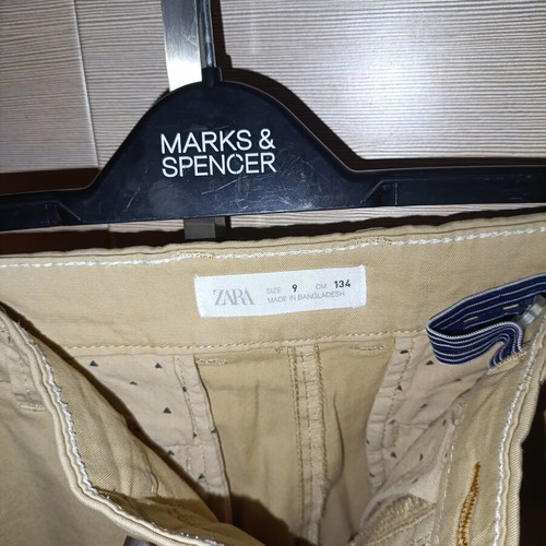 Zara beige fabric boys' pants size 134 cm, age 9